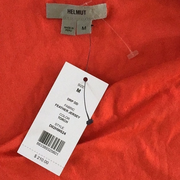 Helmut Lang Feather Jersey Dress in Torch NWT - Picture 5 of 5